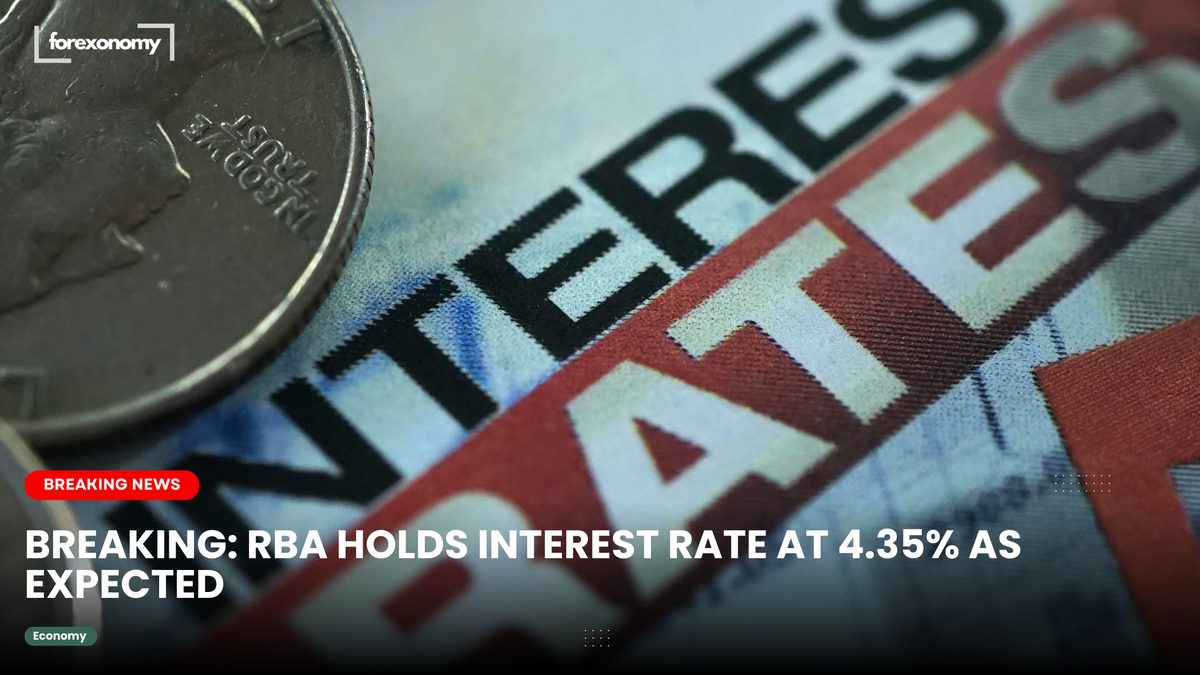 BREAKING: RBA HOLDS INTEREST RATE AT 4.35% AS EXPECTED
