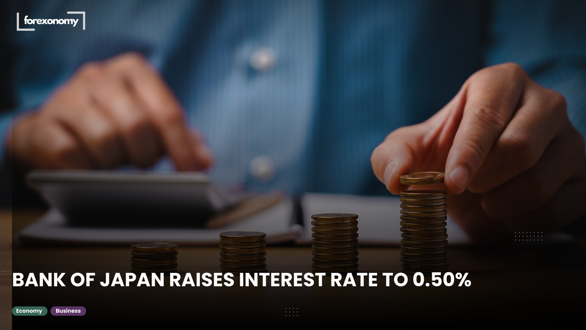 BANK OF JAPAN RAISES INTEREST RATE TO 0.50%