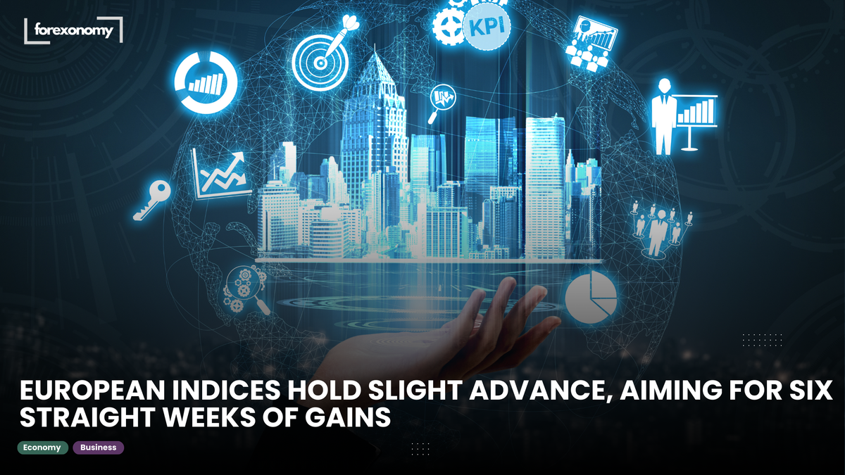 EUROPEAN INDICES HOLD SLIGHT ADVANCE, AIMING FOR SIX STRAIGHT WEEKS OF GAINS