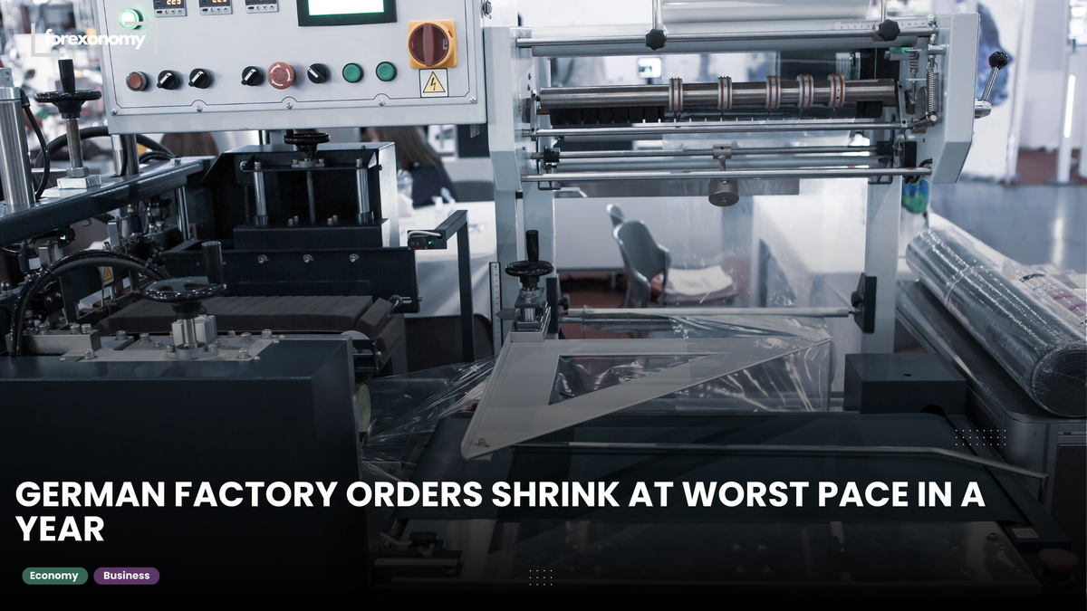GERMAN FACTORY ORDERS SHRINK AT WORST PACE IN A YEAR