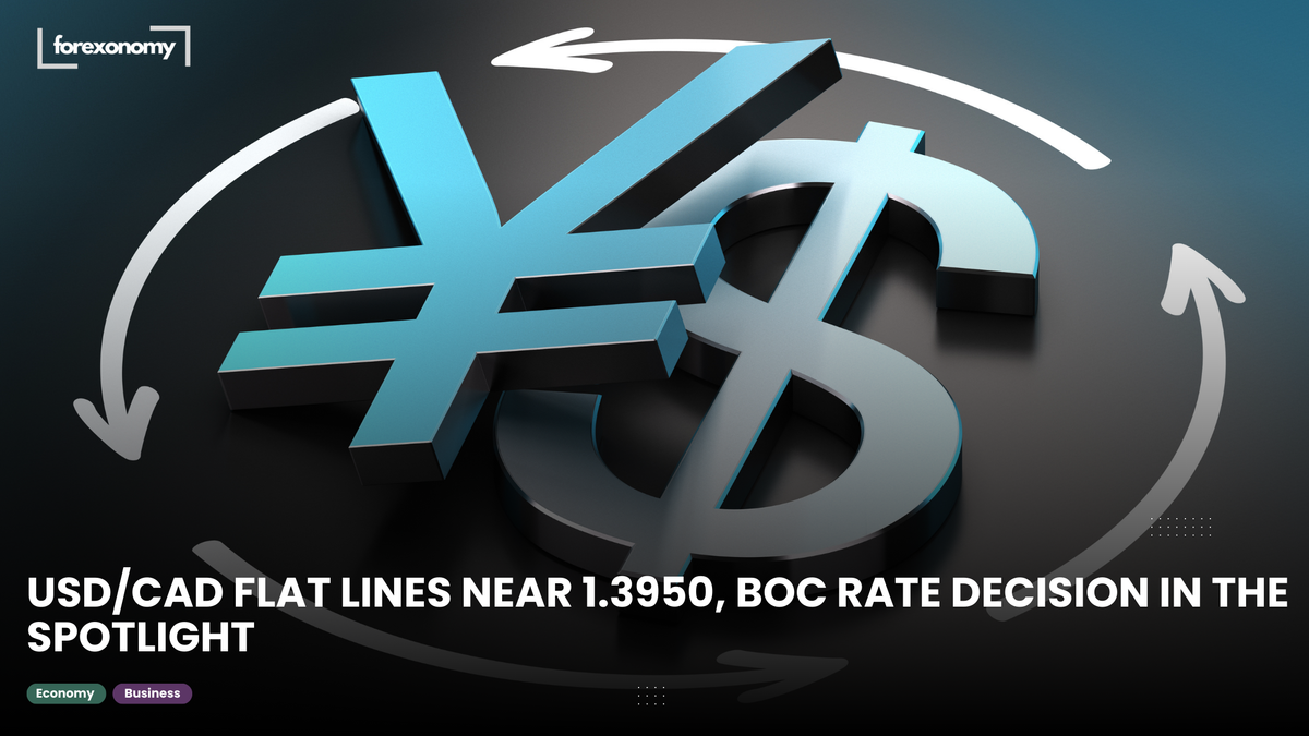 USD/CAD FLAT LINES NEAR 1.3950, BOC RATE DECISION IN THE SPOTLIGHT