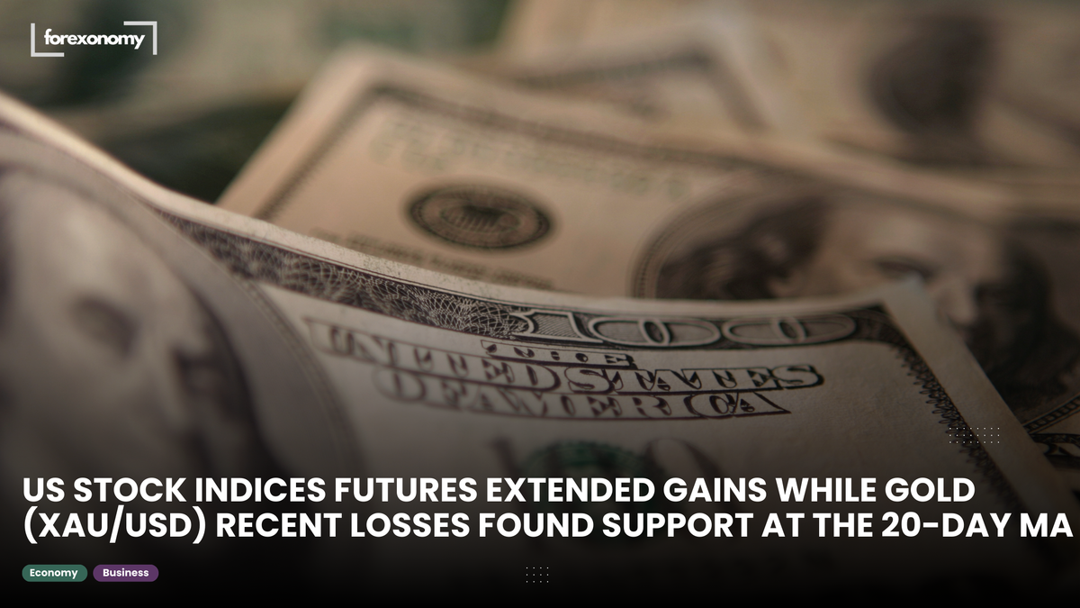 US STOCK INDICES FUTURES EXTENDED GAINS WHILE GOLD (XAU/USD) RECENT LOSSES FOUND SUPPORT AT THE 20-DAY MA