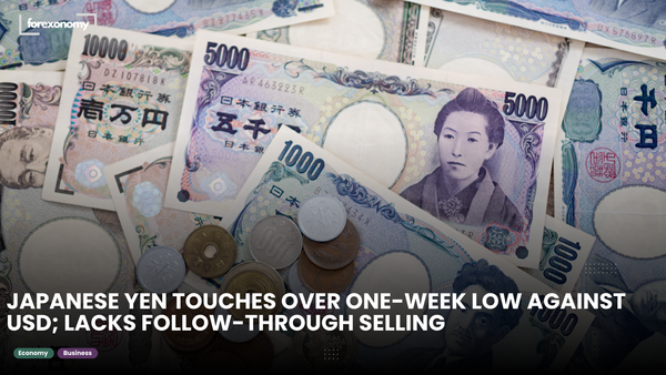JAPANESE YEN TOUCHES OVER ONE-WEEK LOW AGAINST USD; LACKS FOLLOW-THROUGH SELLING