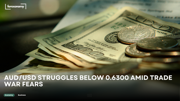 AUD/USD STRUGGLES BELOW 0.6300 AMID TRADE WAR FEARS