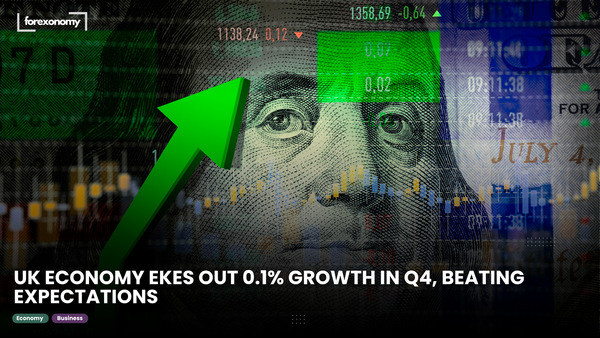 UK ECONOMY EKES OUT 0.1% GROWTH IN Q4, BEATING EXPECTATIONS