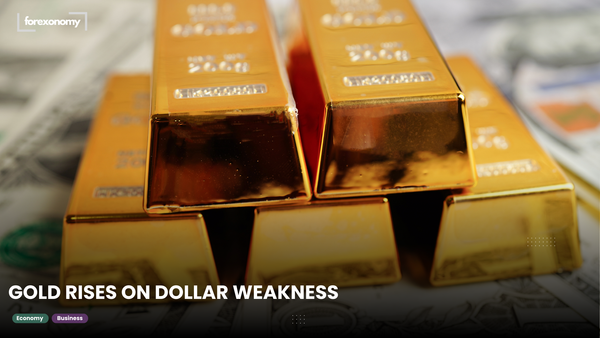 GOLD RISES ON DOLLAR WEAKNESS