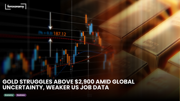 GOLD STRUGGLES ABOVE $2,900 AMID GLOBAL UNCERTAINTY, WEAKER US JOB DATA