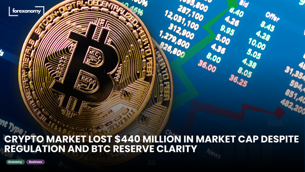 CRYPTO MARKET LOST $440 MILLION IN MARKET CAP DESPITE REGULATION AND BTC RESERVE CLARITY