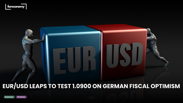 EUR/USD LEAPS TO TEST 1.0900 ON GERMAN FISCAL OPTIMISM