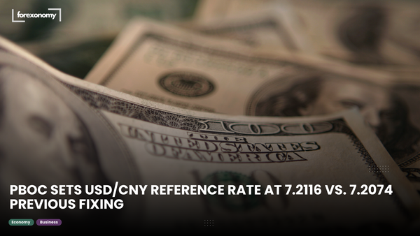 PBOC SETS USD/CNY REFERENCE RATE AT 7.2116 VS. 7.2074 PREVIOUS FIXING