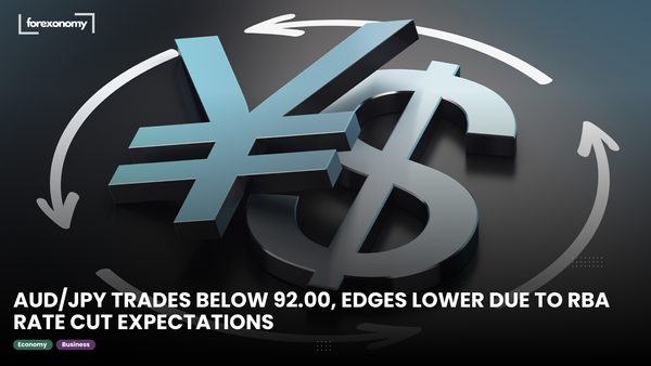 AUD/JPY TRADES BELOW 92.00, EDGES LOWER DUE TO RBA RATE CUT EXPECTATIONS